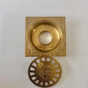 Handmade Brass 4-Inch Square Shower Drain